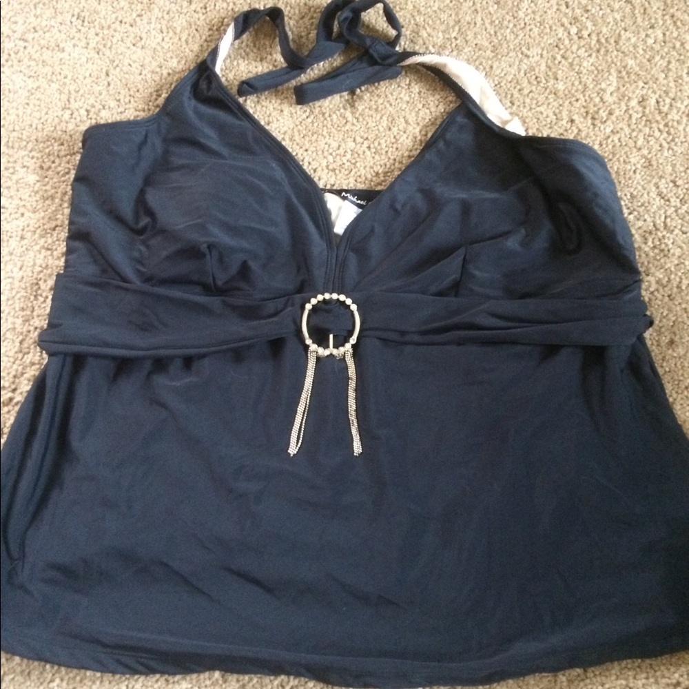 ️3XL Michael F black halter swim top